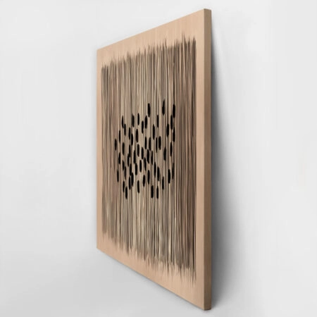 Πίνακας σε Καμβά ABSTRACT VERTICAL LINES LIGHT BROWN -  Sticky 2