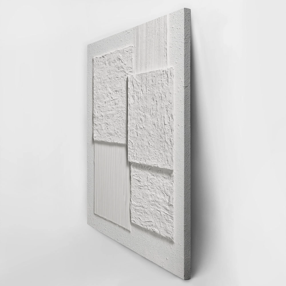 Πίνακας σε Καμβά ABSTRACT WHITE TEXTURED BOXES