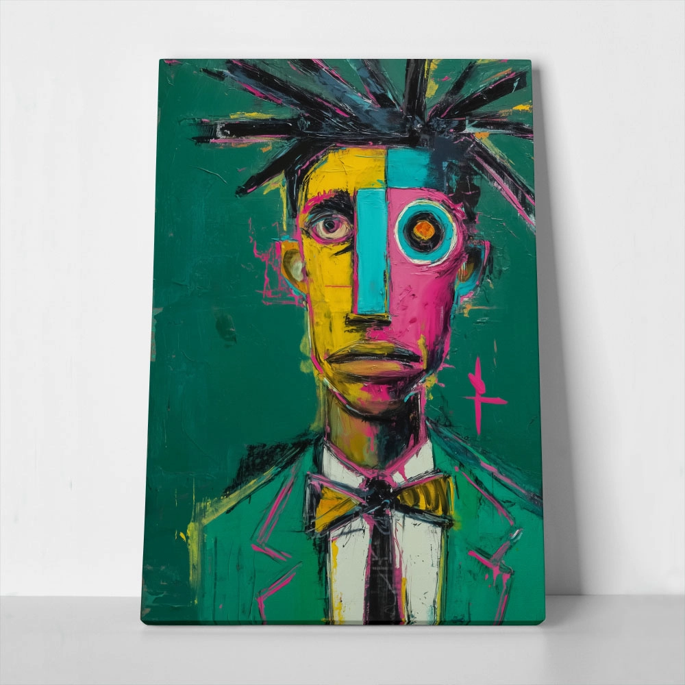 Πίνακας σε Καμβά AFROCENTRIC ANGULAR COLORED FACE