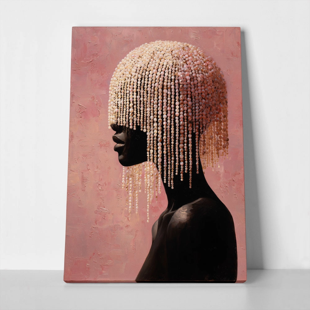 Πίνακας σε Καμβά AFROCENTRIC BEADED HEADDRESS PINK