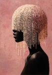 Πίνακας σε Καμβά AFROCENTRIC BEADED HEADDRESS PINK
