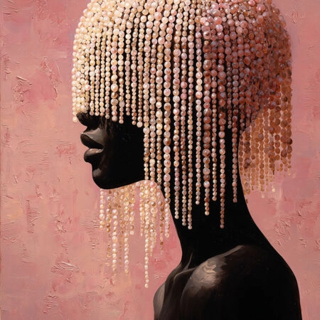 Πίνακας σε Καμβά AFROCENTRIC BEADED HEADDRESS PINK -  Sticky 5