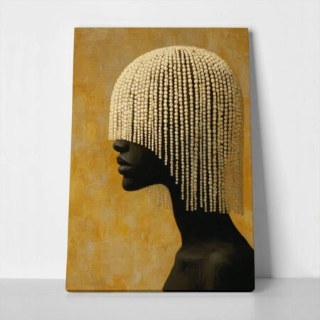 Πίνακας σε Καμβά AFROCENTRIC BEADED HEADDRESS YELLOW