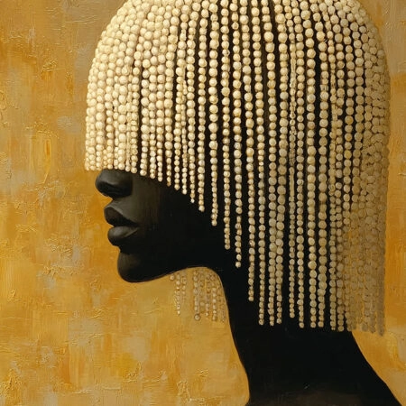 Πίνακας σε Καμβά AFROCENTRIC BEADED HEADDRESS YELLOW -  Sticky 5