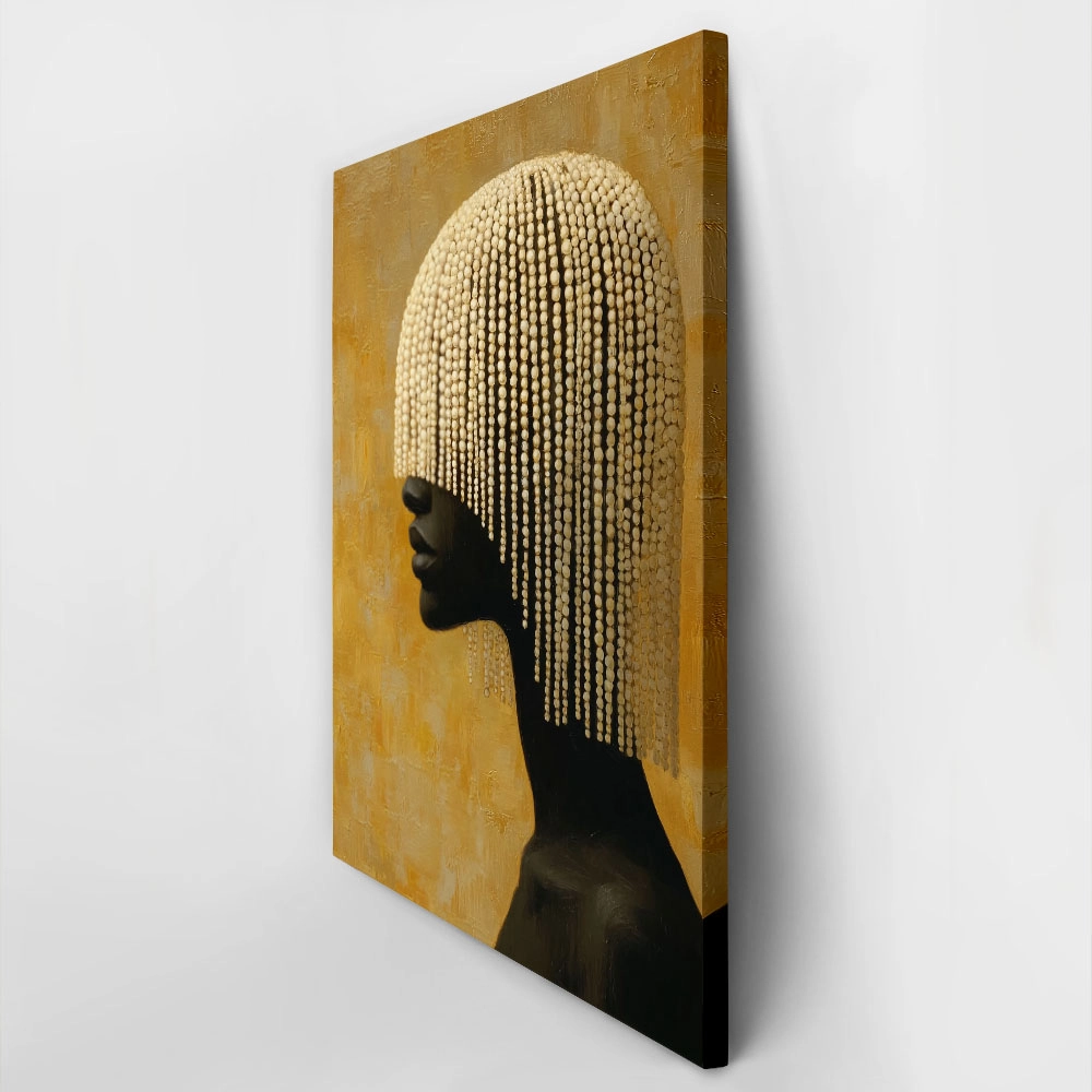 Πίνακας σε Καμβά AFROCENTRIC BEADED HEADDRESS YELLOW