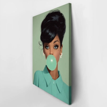 Πίνακας σε Καμβά AFROCENTRIC BUBBLEGUM MINT -  Sticky 3