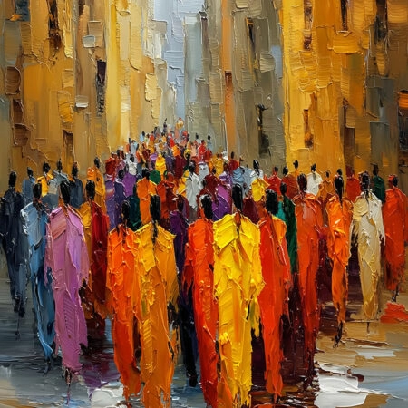 Πίνακας σε Καμβά AFROCENTRIC COLORFUL PEOPLE -  Sticky 5