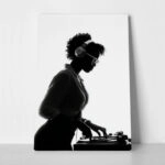 Πίνακας σε Καμβά AFROCENTRIC DJ BLACK AND WHITE