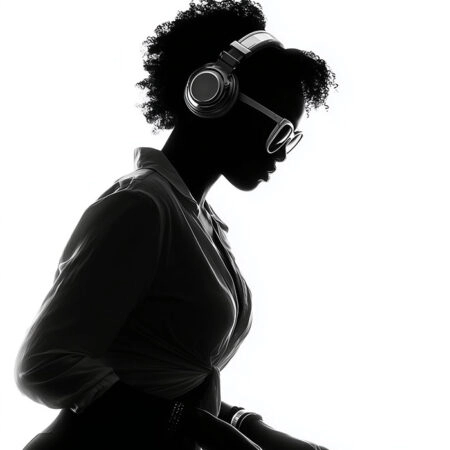 Πίνακας σε Καμβά AFROCENTRIC DJ BLACK AND WHITE -  Sticky 5