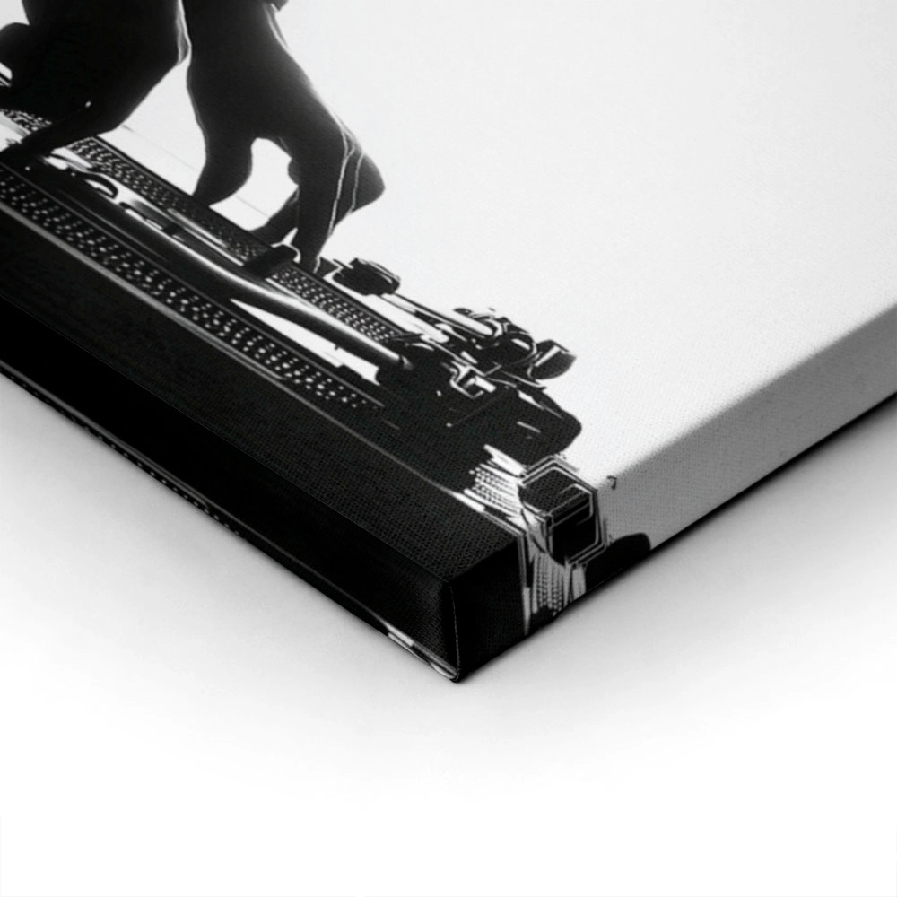 Πίνακας σε Καμβά AFROCENTRIC DJ BLACK AND WHITE