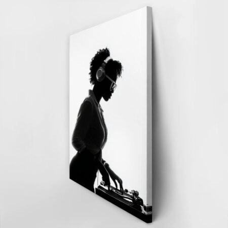 Πίνακας σε Καμβά AFROCENTRIC DJ BLACK AND WHITE -  Sticky 3
