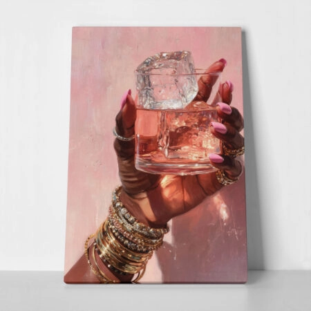 Πίνακας σε Καμβά AFROCENTRIC DRINKING PINK - 