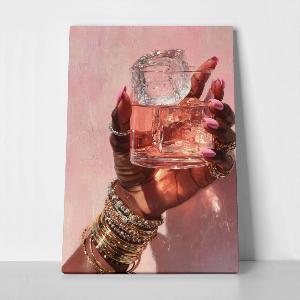 Πίνακας σε Καμβά AFROCENTRIC DRINKING PINK