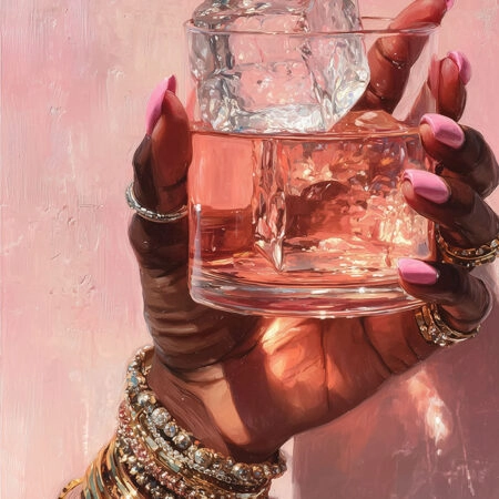 Πίνακας σε Καμβά AFROCENTRIC DRINKING PINK -  Sticky 5