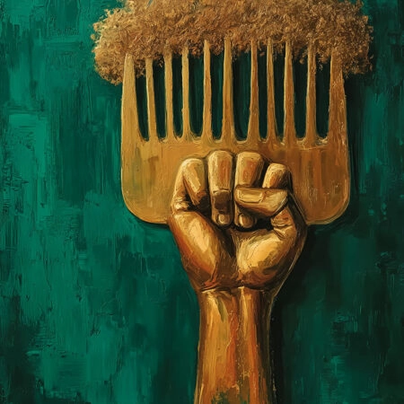 Πίνακας σε Καμβά AFROCENTRIC FIST HAIR PICK -  Sticky 5