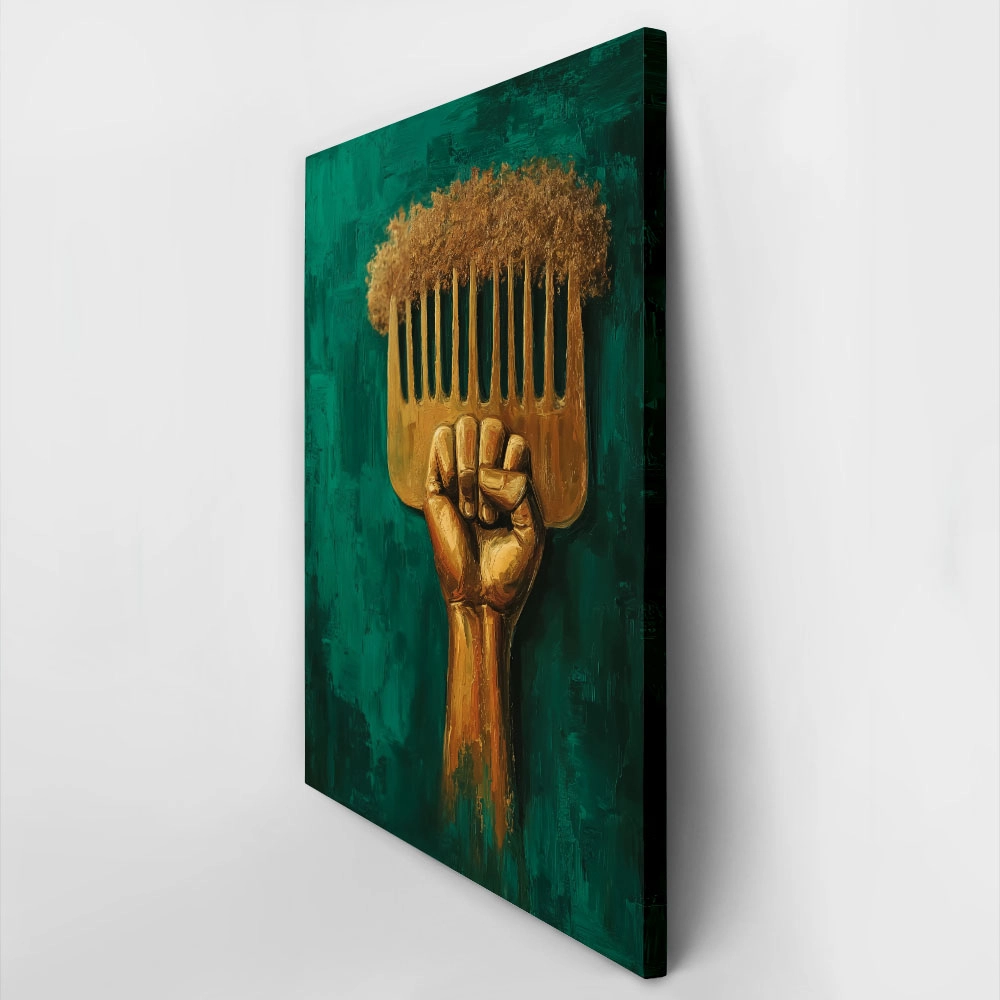 Πίνακας σε Καμβά AFROCENTRIC FIST HAIR PICK