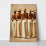 Πίνακας σε Καμβά AFROCENTRIC FIVE WOMEN WITH HATS