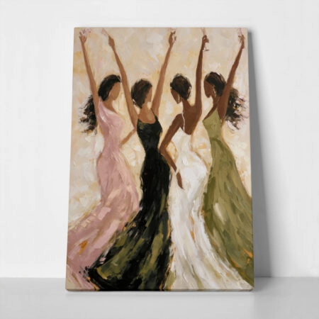 Πίνακας σε Καμβά AFROCENTRIC FOUR WOMEN PARTYING - 