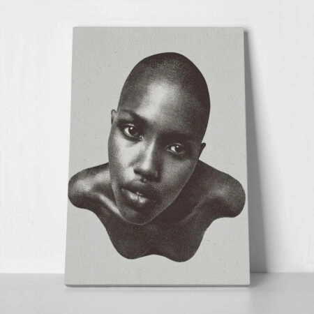 Πίνακας σε Καμβά AFROCENTRIC HALFTONE WOMAN PORTRAIT - 