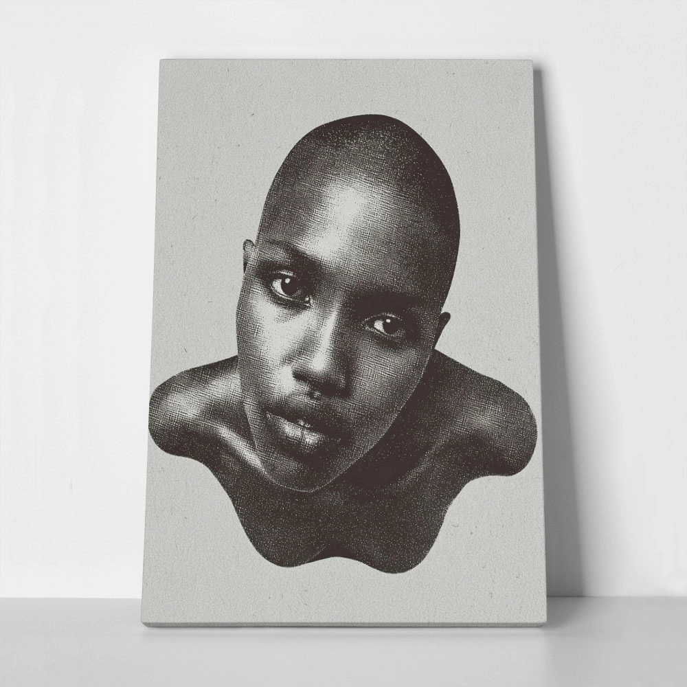 Πίνακας σε Καμβά AFROCENTRIC HALFTONE WOMAN PORTRAIT