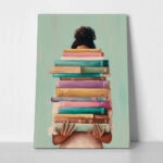 Πίνακας σε Καμβά AFROCENTRIC HOLDING BOOKS MINT