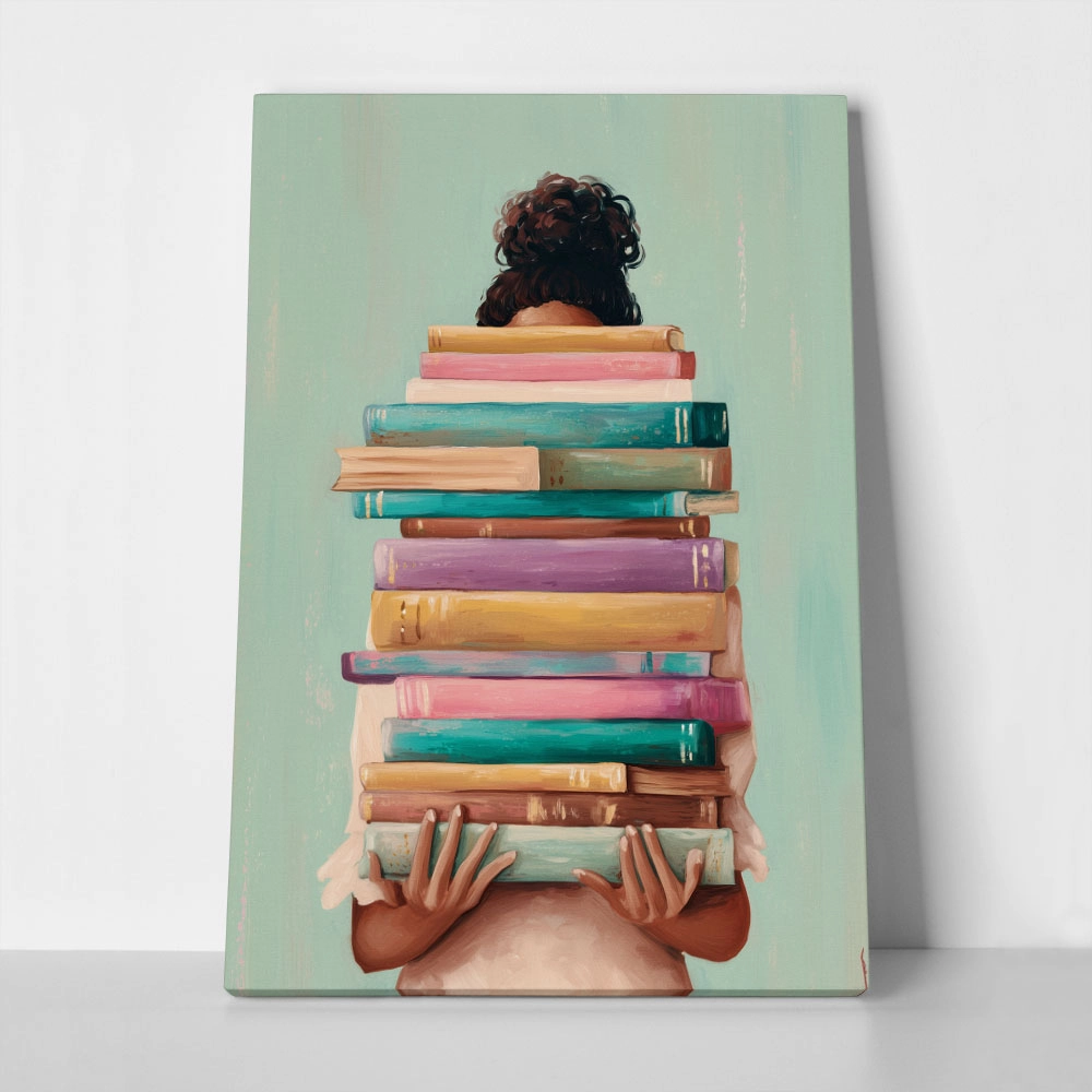 Πίνακας σε Καμβά AFROCENTRIC HOLDING BOOKS MINT