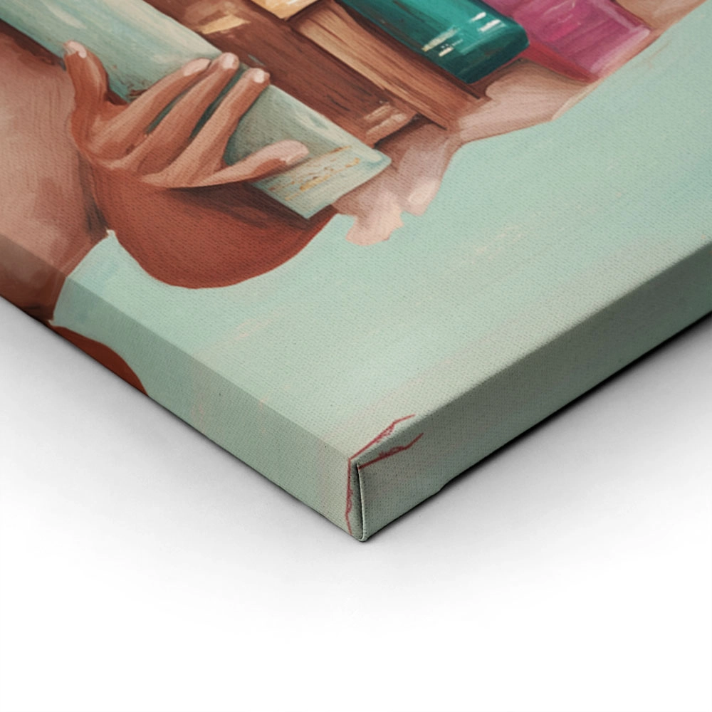 Πίνακας σε Καμβά AFROCENTRIC HOLDING BOOKS MINT