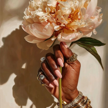 Πίνακας σε Καμβά AFROCENTRIC HOLDING FLOWER -  Sticky 5