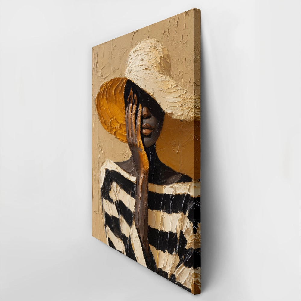 Πίνακας σε Καμβά AFROCENTRIC LINEAR LADY