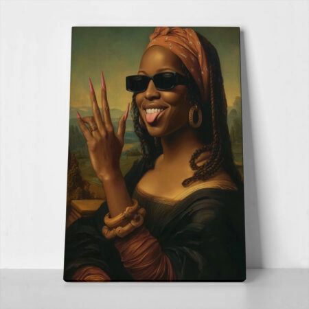 Πίνακας σε Καμβά AFROCENTRIC MONA LISA - 
