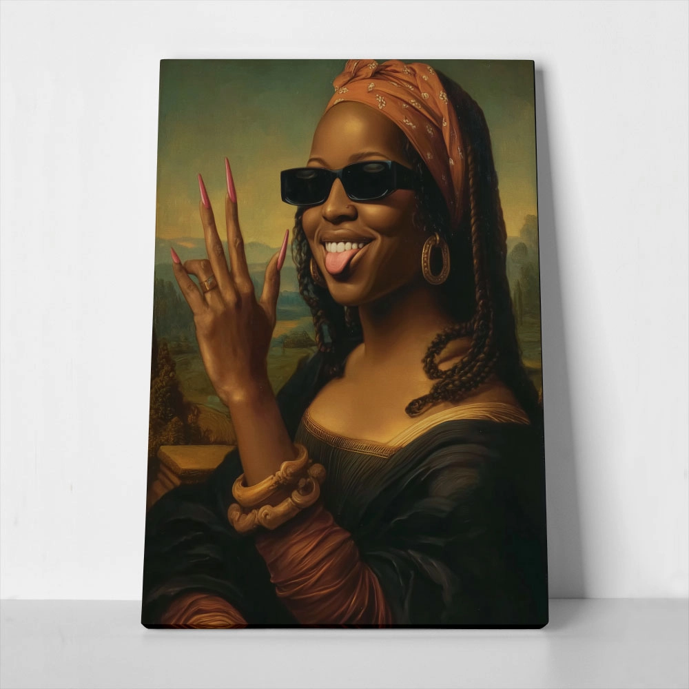 Πίνακας σε Καμβά AFROCENTRIC MONA LISA