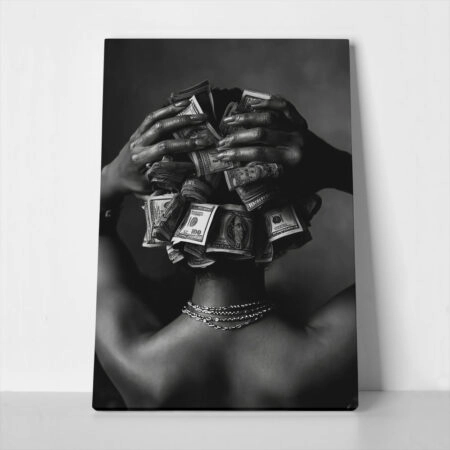 Πίνακας σε Καμβά AFROCENTRIC MONEY HAIR - 