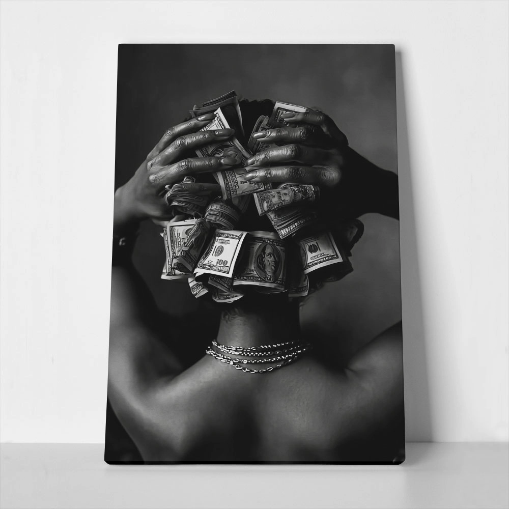 Πίνακας σε Καμβά AFROCENTRIC MONEY HAIR