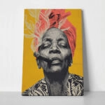 Πίνακας σε Καμβά AFROCENTRIC OLD LADY SMOKING
