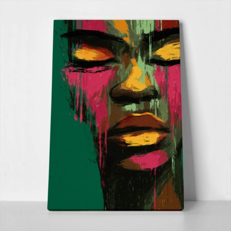 Πίνακας σε Καμβά AFROCENTRIC PAINTED FACE - 