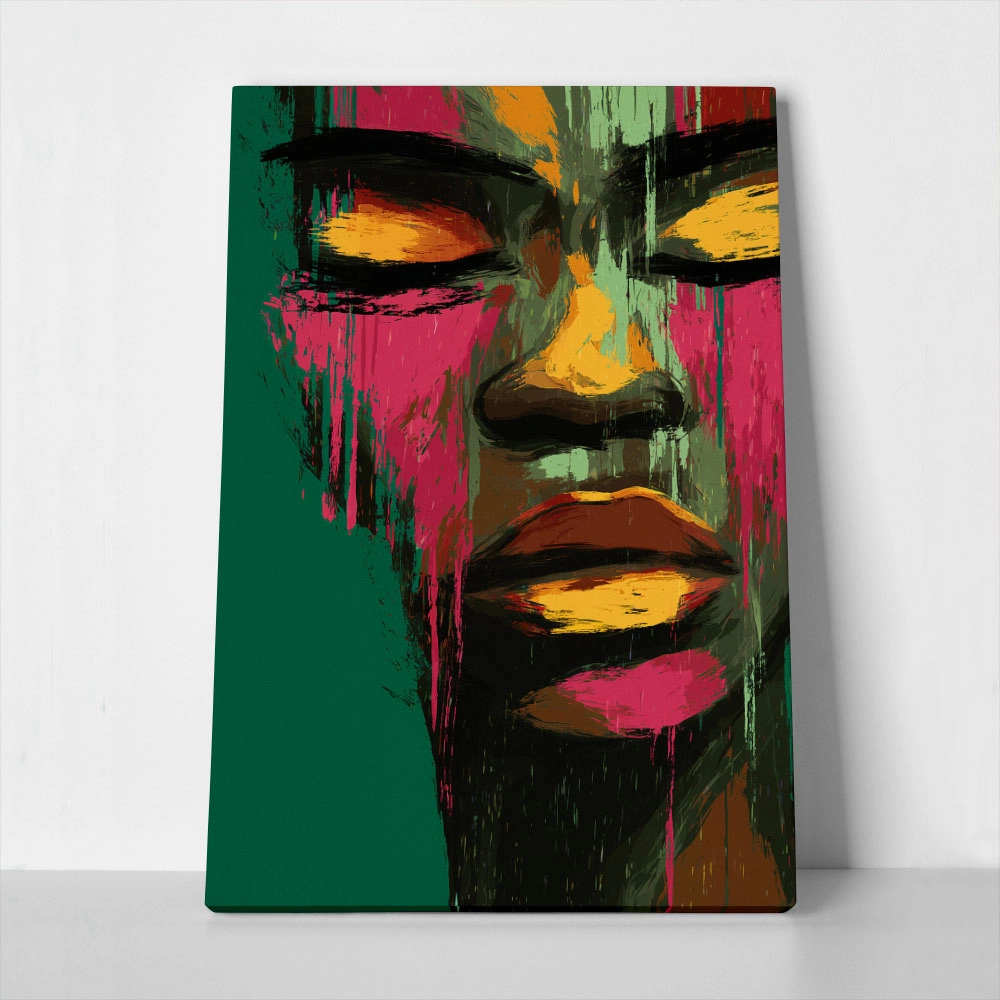 Πίνακας σε Καμβά AFROCENTRIC PAINTED FACE