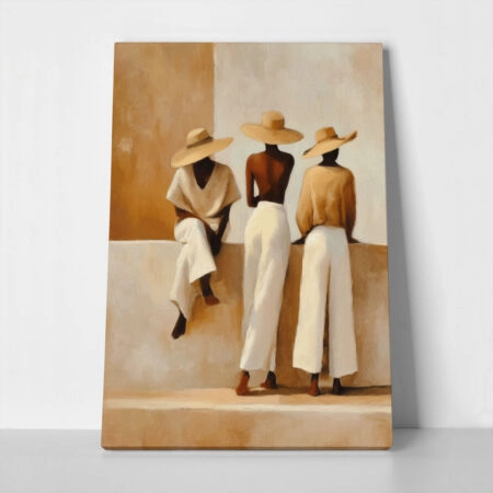 Πίνακας σε Καμβά AFROCENTRIC PEOPLE WITH HATS - 