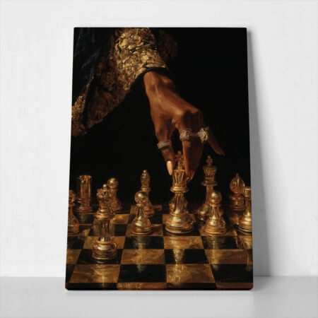 Πίνακας σε Καμβά AFROCENTRIC PLAYING CHESS DARK