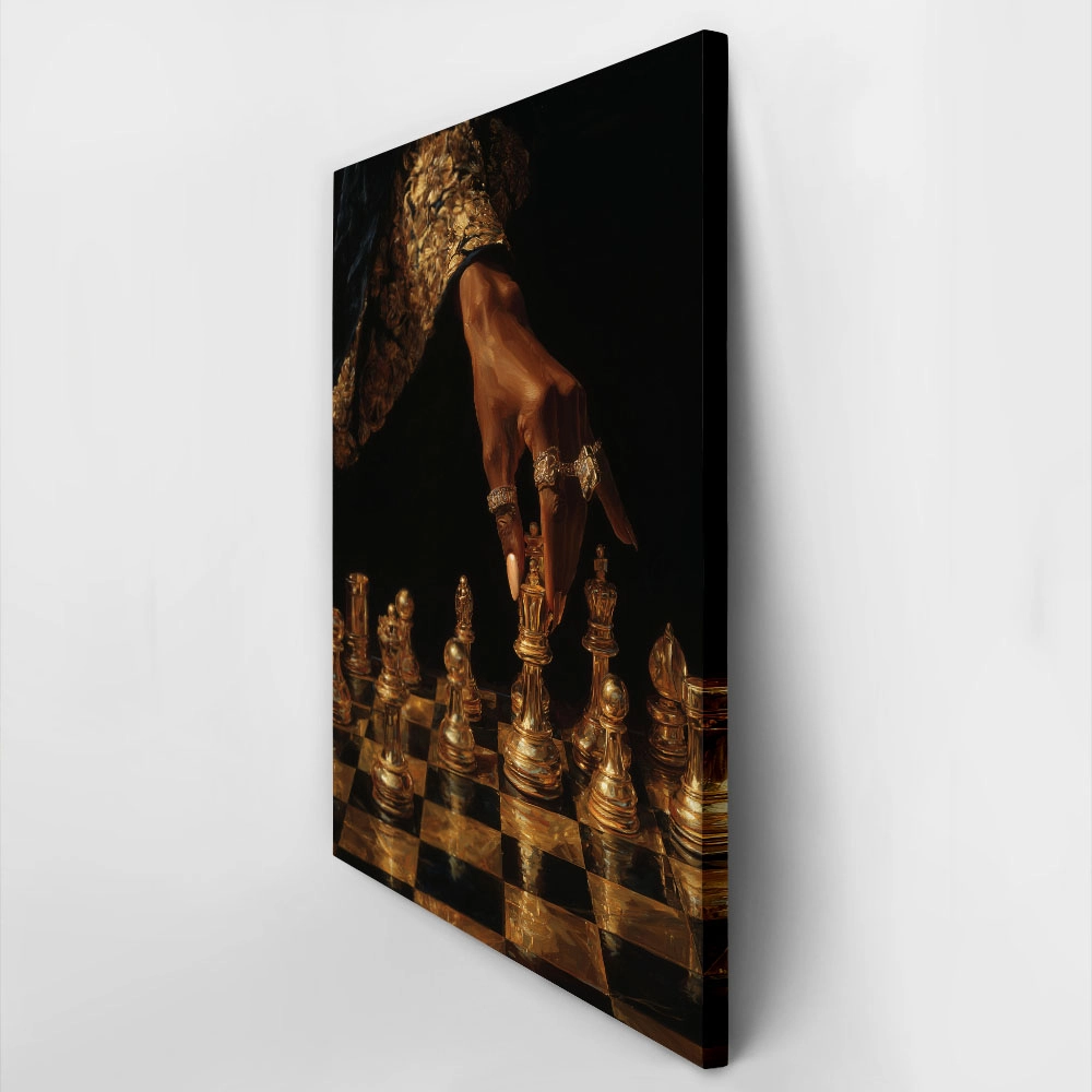 Πίνακας σε Καμβά AFROCENTRIC PLAYING CHESS DARK