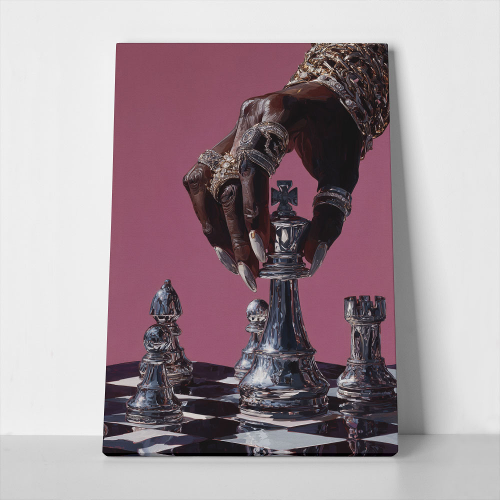 Πίνακας σε Καμβά AFROCENTRIC PLAYING CHESS