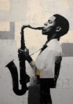 Πίνακας σε Καμβά AFROCENTRIC SAXOPHONE PLAYER