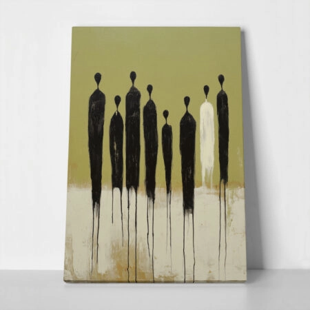 Πίνακας σε Καμβά AFROCENTRIC SILHOUETTES GREEN - 