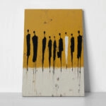 Πίνακας σε Καμβά AFROCENTRIC SILHOUETTES ORANGE