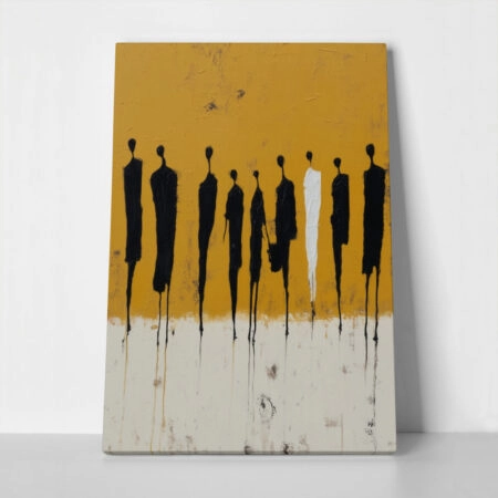 Πίνακας σε Καμβά AFROCENTRIC SILHOUETTES ORANGE - 