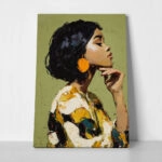 Πίνακας σε Καμβά AFROCENTRIC STYLIZED WOMAN WITH BRUSH STROKES
