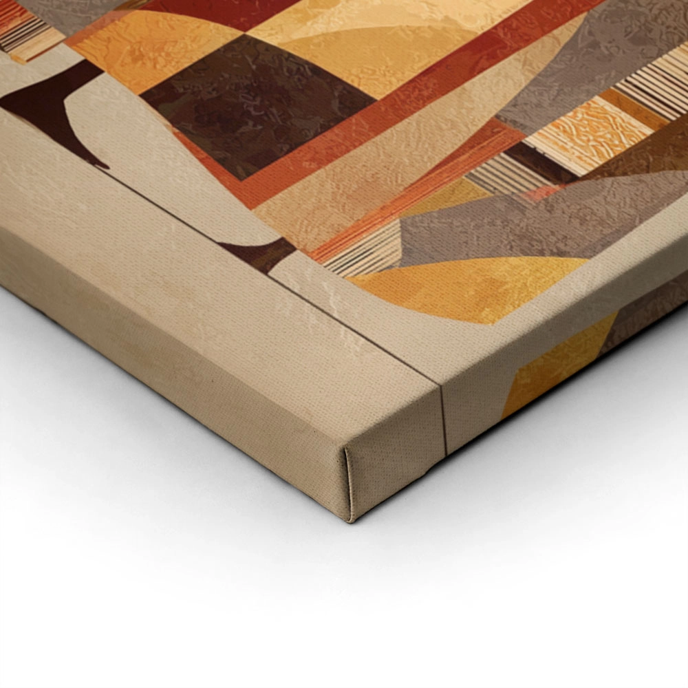 Πίνακας σε Καμβά AFROCENTRIC THREE FIGURES EARTHY COLORS