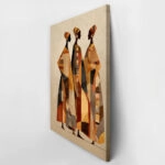Πίνακας σε Καμβά AFROCENTRIC THREE FIGURES EARTHY COLORS