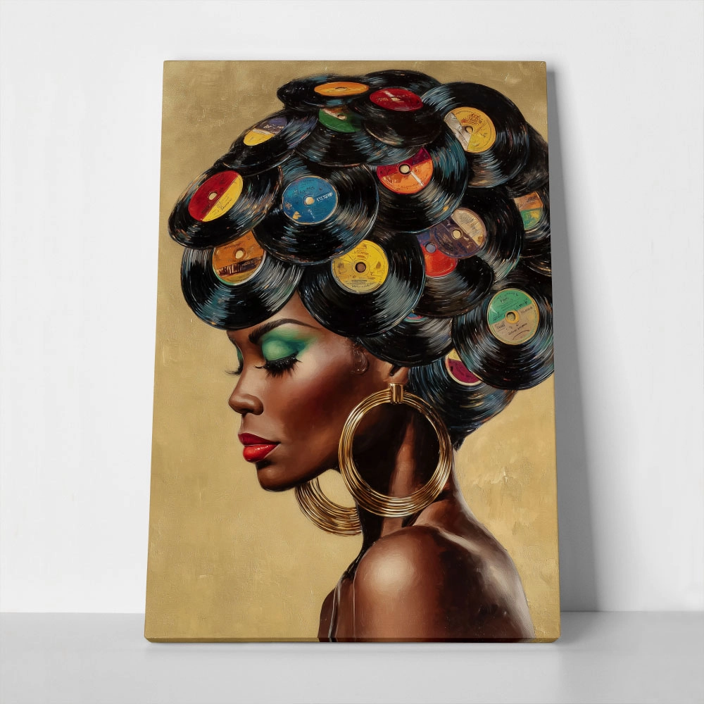 Πίνακας σε Καμβά AFROCENTRIC VINYL HAIR