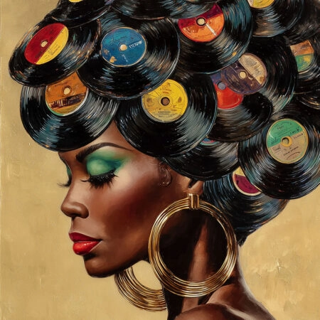 Πίνακας σε Καμβά AFROCENTRIC VINYL HAIR -  Sticky 5