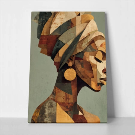 Πίνακας σε Καμβά AFROCENTRIC WOMAN ANGULAR PROFILE